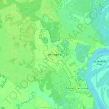 Topografisk kort Herradura, højde, terræn