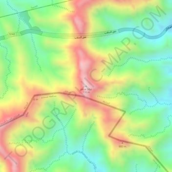 Topografisk kort Jabal Siha, højde, terræn