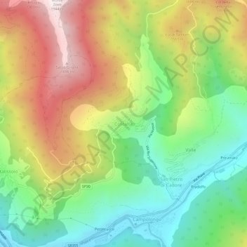 Topografisk kort Costalta, højde, terræn