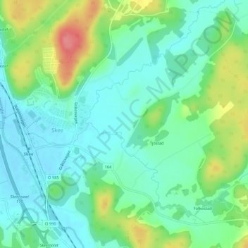 Topografisk kort Kråkeröd, højde, terræn