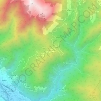 Topografisk kort Serremarchetto, højde, terræn