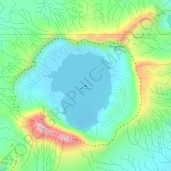 Topografisk kort Taal Volcano, højde, relief