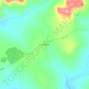 Topografisk kort Gercinápolis, højde, terræn