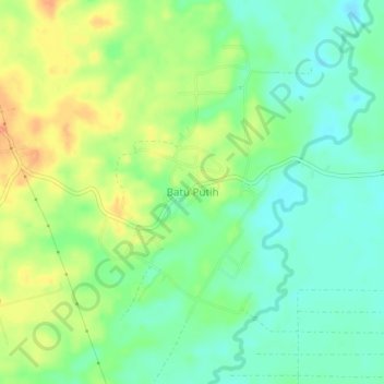 Topografisk kort Batu Putih, højde, terræn