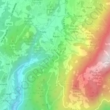 Topografisk kort Suzi, højde, terræn