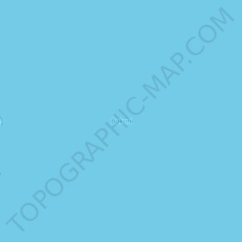 Topografisk kort Bokori, højde, terræn