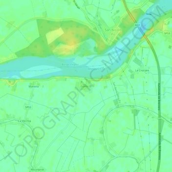 Topografisk kort Gonfo III, højde, terræn