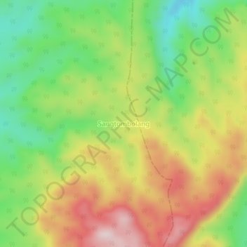 Topografisk kort Sangtombolang, højde, terræn