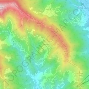 Topografisk kort Tovo Faraldi, højde, terræn