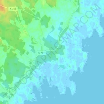 Topografisk kort Olsäng, højde, terræn