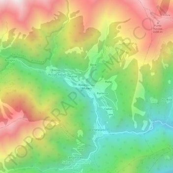 Topografisk kort Roberso, højde, terræn