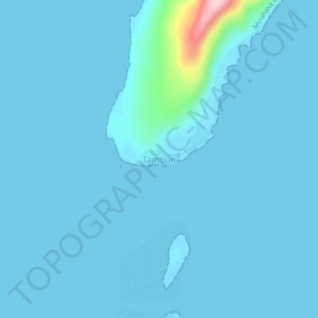 Topografisk kort Tambun, højde, terræn