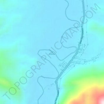 Topografisk kort Lebanu, højde, terræn