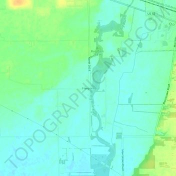 Topografisk kort Freeport, højde, terræn