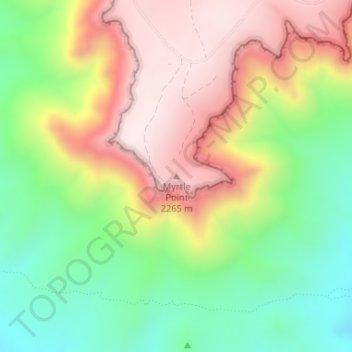 Topografisk kort Myrtle Point, højde, terræn