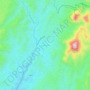 Topografisk kort La Carolina, højde, terræn