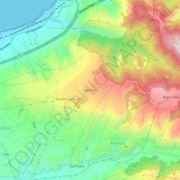 Topografisk kort Matiniti I, højde, terræn