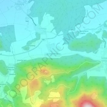 Topografisk kort Jaunstein, højde, terræn