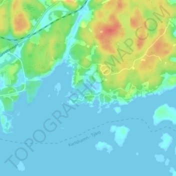 Topografisk kort Vettekulla, højde, terræn