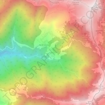 Topografisk kort Cosola, højde, terræn