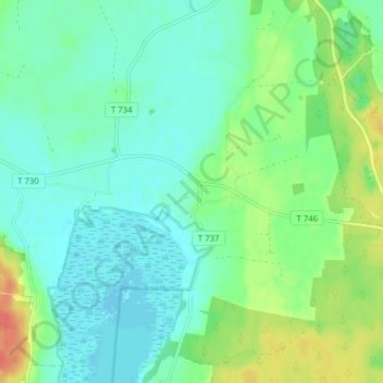 Topografisk kort Hälleby, højde, terræn