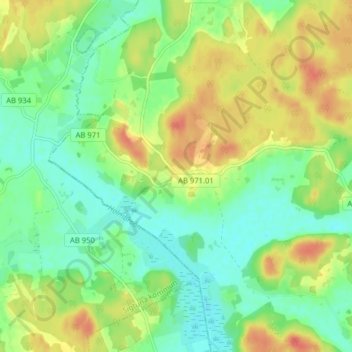 Topografisk kort Närtuna, højde, terræn
