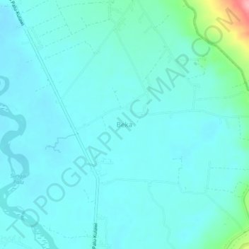 Topografisk kort Beka, højde, terræn