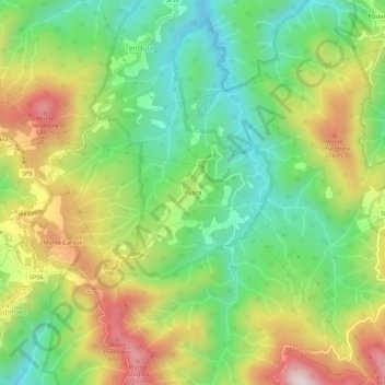 Topografisk kort Pulica, højde, terræn