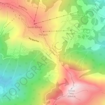 Topografisk kort Giogo del Maniva, højde, terræn