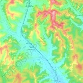 Topografisk kort Mombarone, højde, terræn
