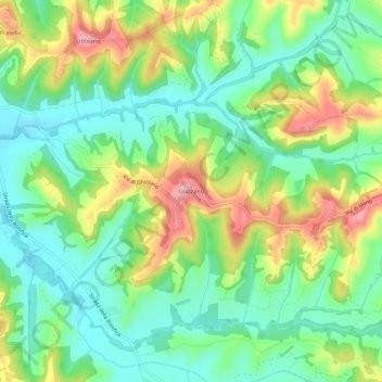 Topografisk kort Ghizzano, højde, terræn