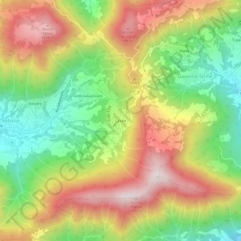 Topografisk kort Casale, højde, terræn
