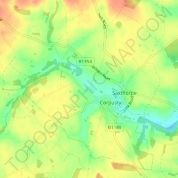 Topografisk kort Little London, højde, terræn