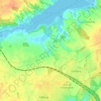 Topografisk kort Egum, højde, terræn
