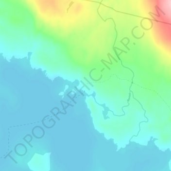 Topografisk kort Vuonatjviken, højde, terræn