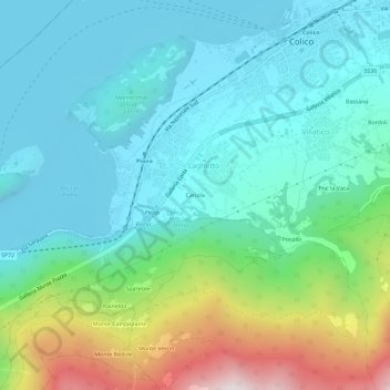 Topografisk kort Cariola, højde, terræn