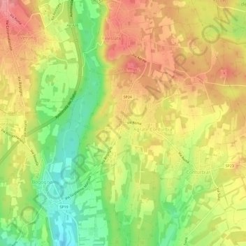 Topografisk kort Agrate, højde, terræn