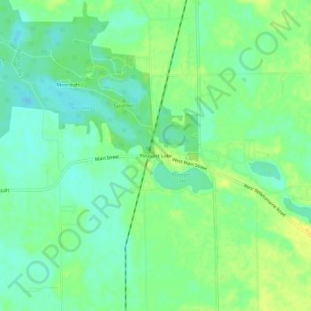 Topografisk kort Pleasant Lake, højde, terræn