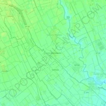 Topografisk kort Cascina Montepagano, højde, terræn