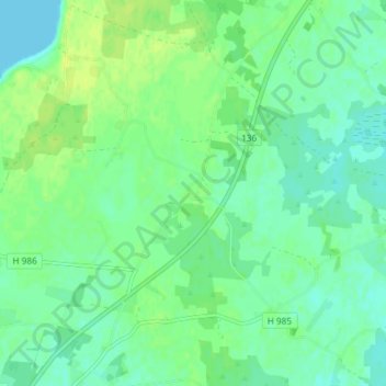 Topografisk kort Lilla Horn, højde, terræn
