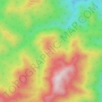 Topografisk kort Botumoito, højde, terræn