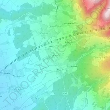 Topografisk kort Paierdorf, højde, terræn