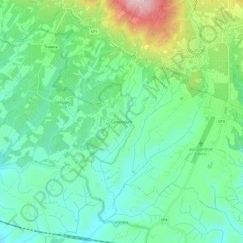 Topografisk kort Campogialli, højde, terræn