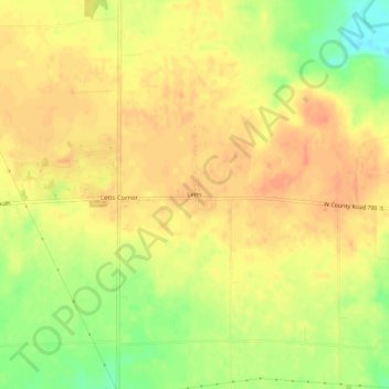 Topografisk kort Letts, højde, terræn