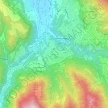Topografisk kort Maggio, højde, terræn
