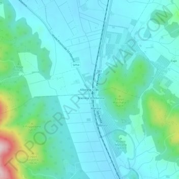 Topografisk kort Alberese Scalo, højde, terræn