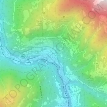 Topografisk kort Demo, højde, terræn