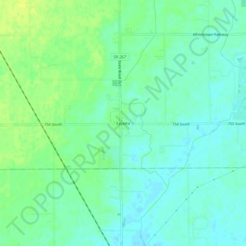 Topografisk kort Fayette, højde, terræn