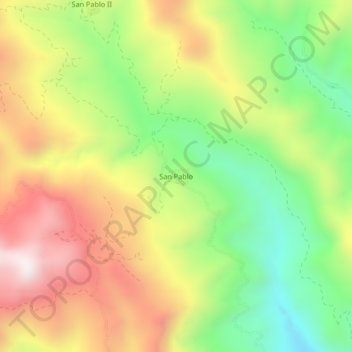 Topografisk kort San Pablo, højde, terræn