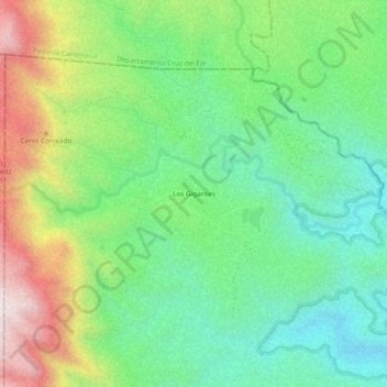 Topografisk kort Los Gigantes, højde, terræn